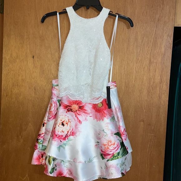 •JODI KRISTOPHER• NWT formal occasion 2/piece size 1 PINK/WHT FORLAL - Picture 4 of 12